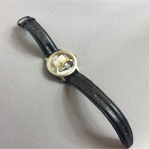 Black Leather Strap Watch Miller Genuine Draft Beer MGD Sweda